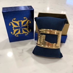 Rustic Cuff Gold Oklahoma Rimmed Cutout Bracelet